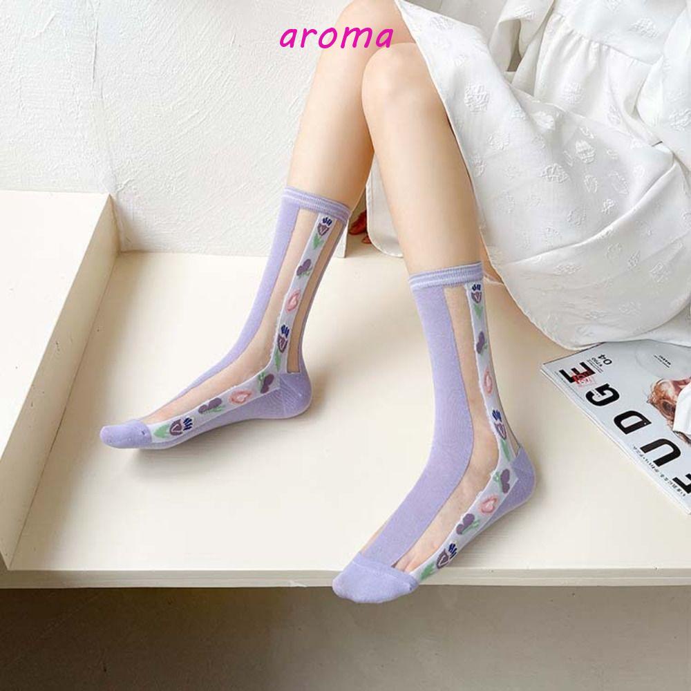 AROMA Đôi Vớ HọA TiếT Hoa ThờI Trang SàNh ĐiệU Cho Nữ