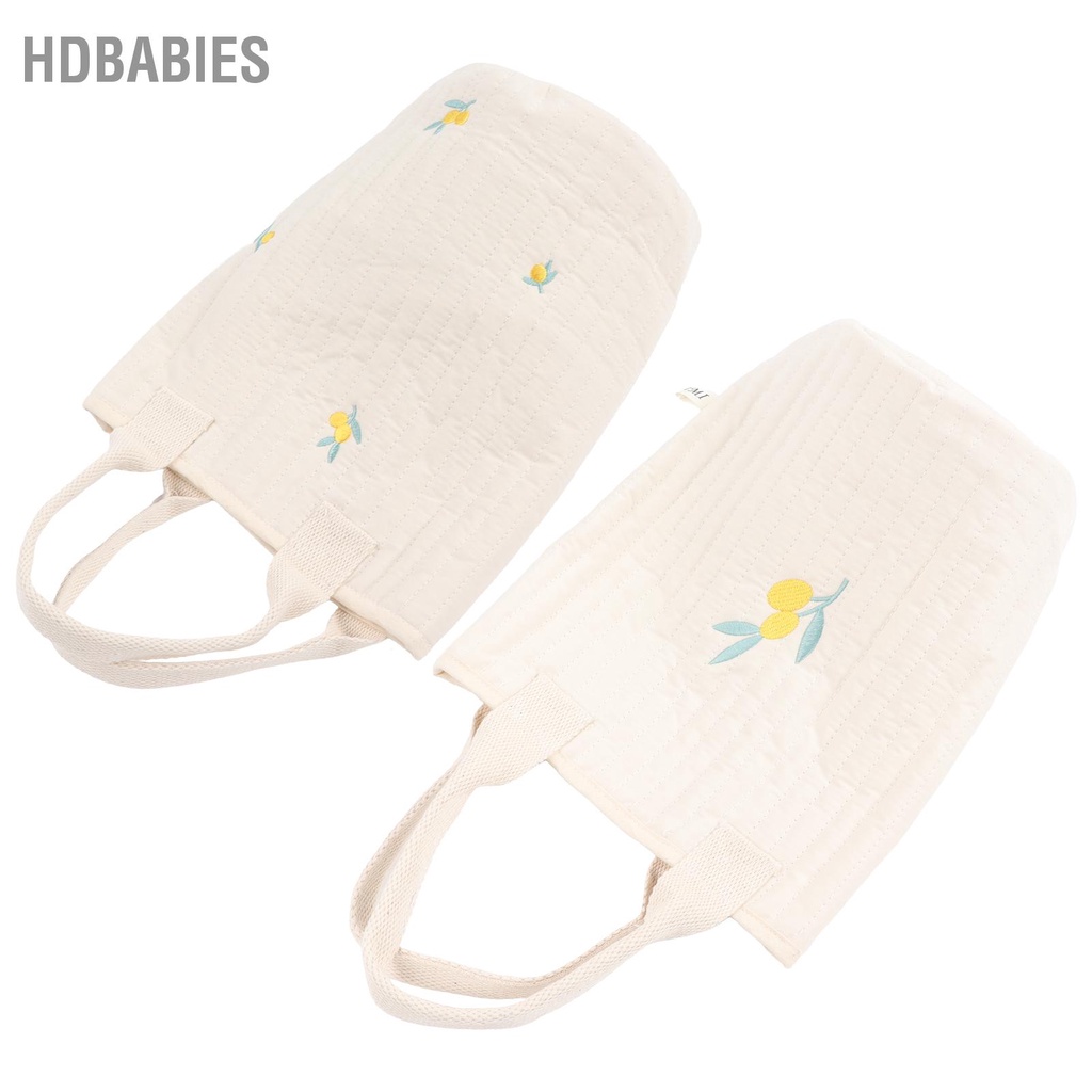 HDbabies Túi đựng bình sữa cho bé vải cotton thêu họa tiết ô liu tã di động có tay cầm