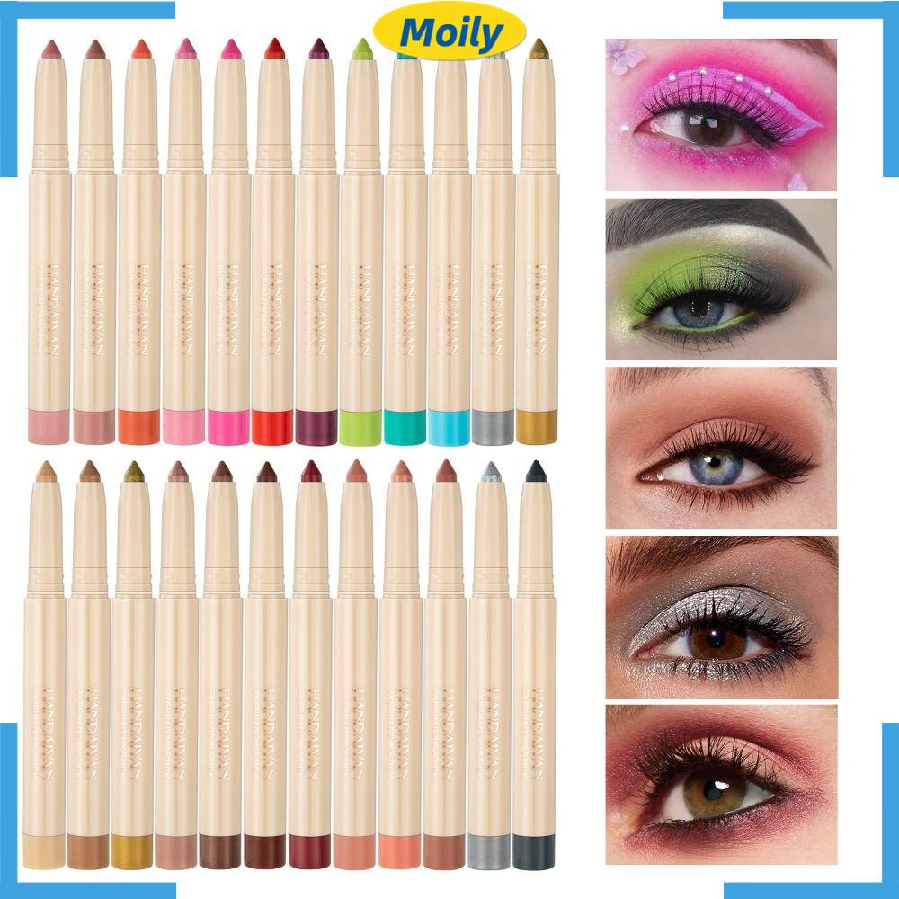 MOILYVN Set 12 Bút Kẻ Mắt Chống Nước Màu Sắc Long Lanh Tiện Dụng