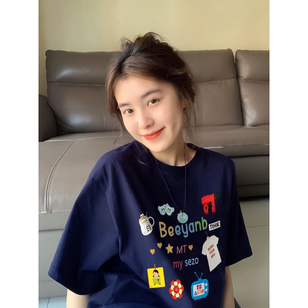 Áo Thun 100% Cotton Tay Ngắn Dáng Rộng Thời Trang Mùa Hè Phong Cách Mỹ Cho Nữ