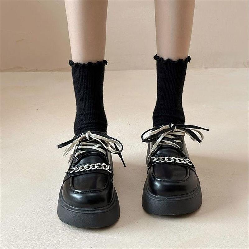 OPAL Mary jane Giày nữ Giày Da Đế Dày Thời Trang Retro Anh Quốc 2023 Dành Cho Nữ