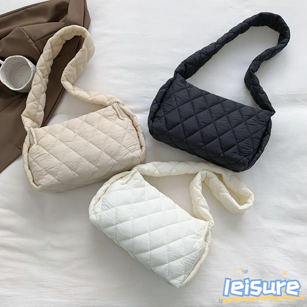 LEISURE Túi Tote Đeo Vai Có Đệm Cotton Sức Chứa Lớn Cho Nữ