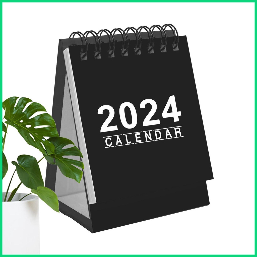 Lịch Để Bàn 2024 Mini Xoay 360 Độ Kèm Giấy Ghi Chú Tiện Dụng Cho jiwvn