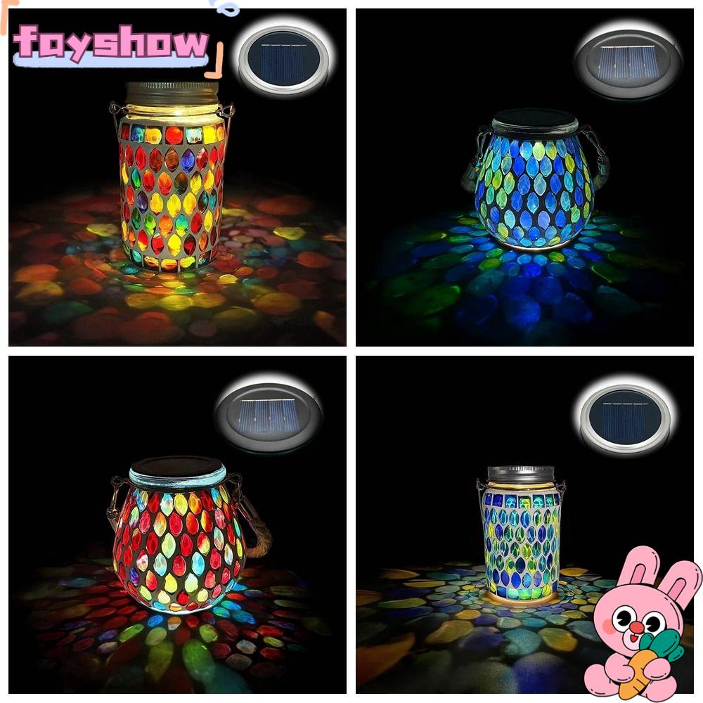 FAY Lọ Thủy Tinh Đựng Đèn Chiếu Hình Oval Phong Cách Mosaic Vui Nhộn Dùng Trang Trí