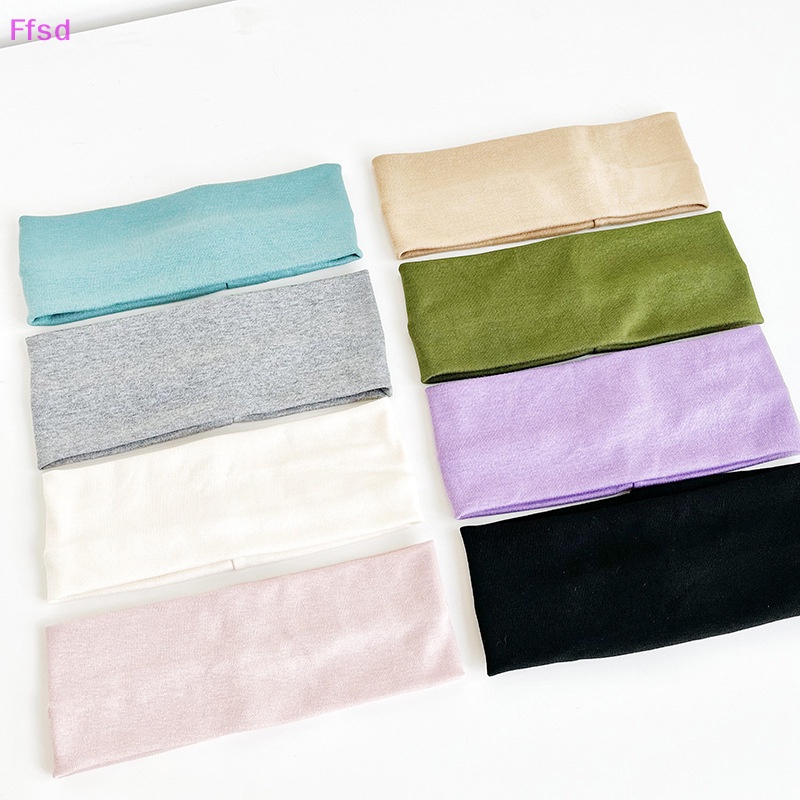 {Ffsd} Băng Đô Dệt Kim Bản Rộng Co Giãn Màu Trơn Dùng Khi Tập Thể Thao / Yoga / Chạy Bộ / Chạy Bộ / Rửa Mặt Cho Nữ *