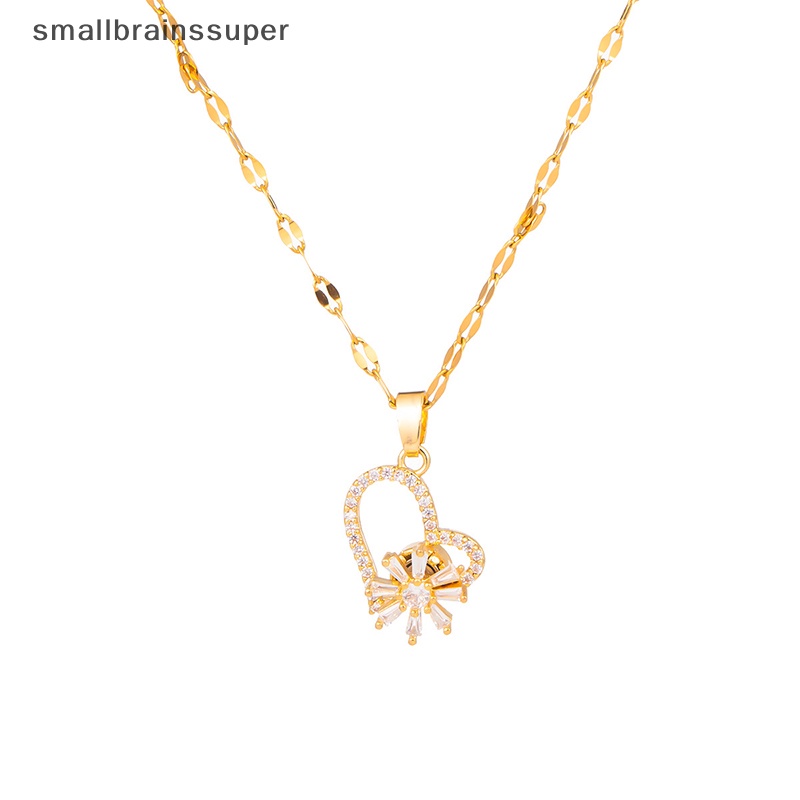 Vòng cổ Bằng Thép Titan Dát Vàng Nhẹ Hình Trái Tim Thời Trang Cho Nữ SBS