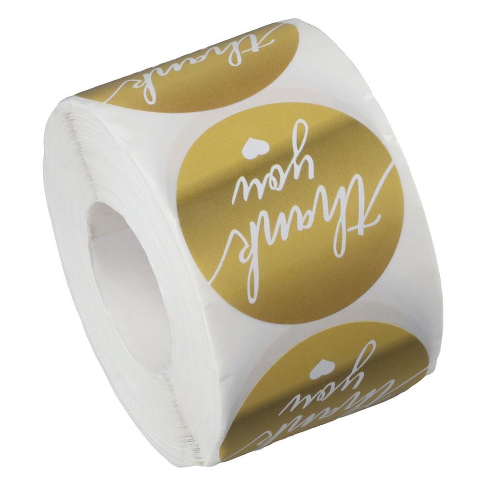 CHOOKEY Cuộn 500 Miếng Dán Tròn Thank You 1 Cuộn 1.5in Dùng Trang Trí Tiệc Sinh Nhật