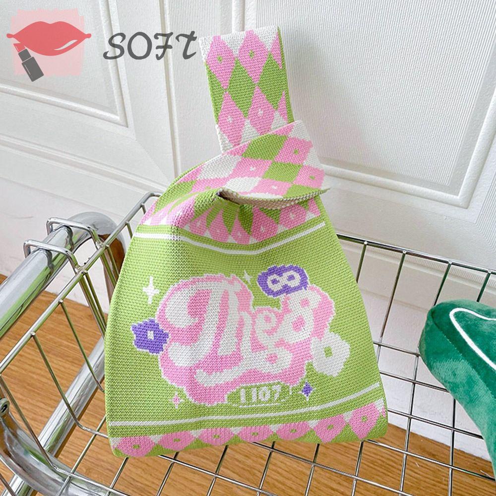 SOFTNESS Túi Xách Đan Len Thủ Công Thắt Nút Đa Năng Cho Nữ