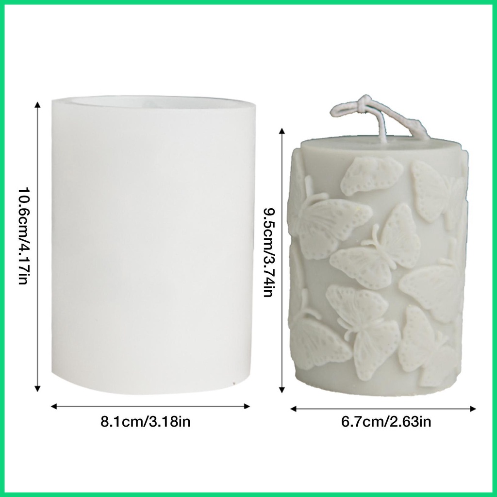 1 Khuôn Silicone Làm Nến Xà Phòng Hình Bướm / Mận DIY