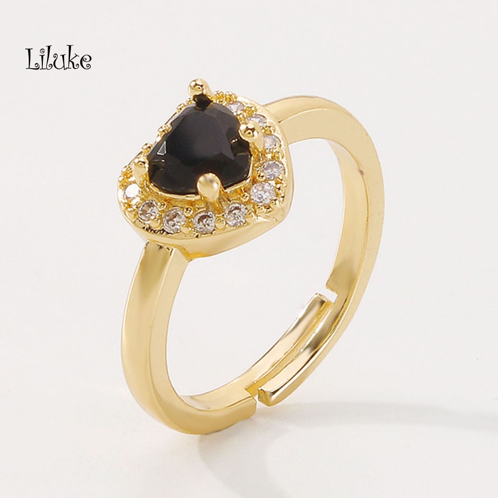 Nhẫn Đính Đá Họa Tiết Trái Tim Thời Trang Cho Nữ