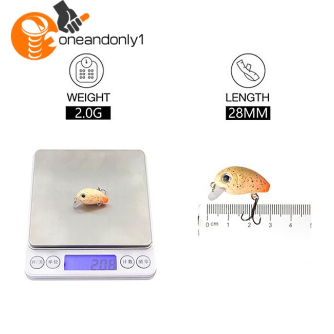 Bộ Mồi Câu Cá Giả Mini 5 Màu Cứng 30mm / 2.05g