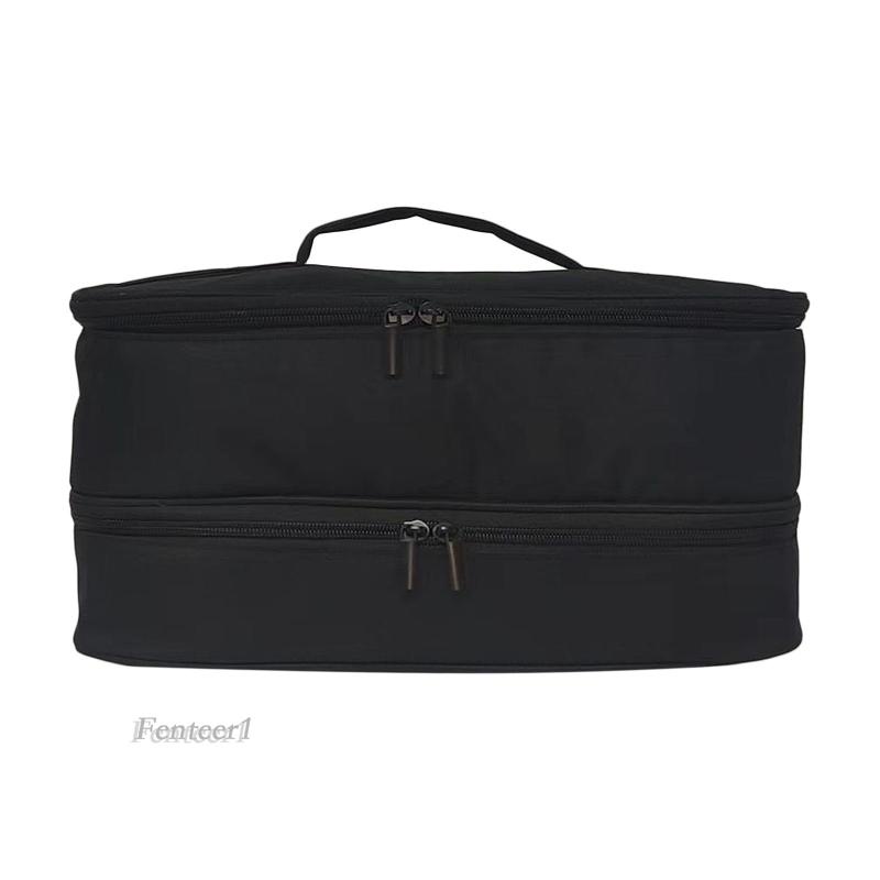 Túi Đựng Lược Sấy Tóc Hai Lớp Sức Chứa Lớn Màu Đen Có Tay Cầm Tiện Lợi Cho Đi Du Lịch