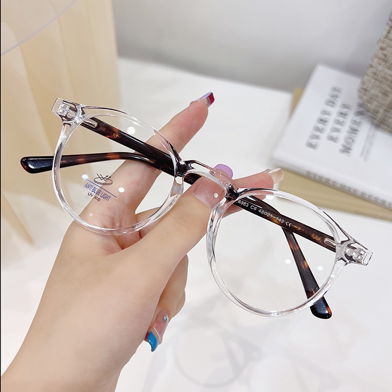 VIENDO Mắt Kính Gọng Tròn Co Giãn Chống Tia UV400 Chống Bức Xạ Ánh Sáng Xanh Thời Trang kính đổi màu khi ra nắng Cho Nam Và Nữ TR90(có thể cắt cận thị ống kính)
