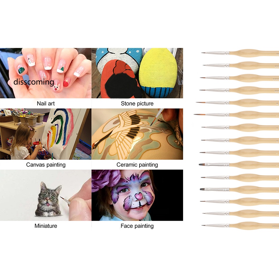 Áo Thun In Hình SL SL SL SL Thời Trang Cá Tính| Set 15 Cọ Vẽ Tranh Sơn Dầu Mềm Mại Tiện Dụng