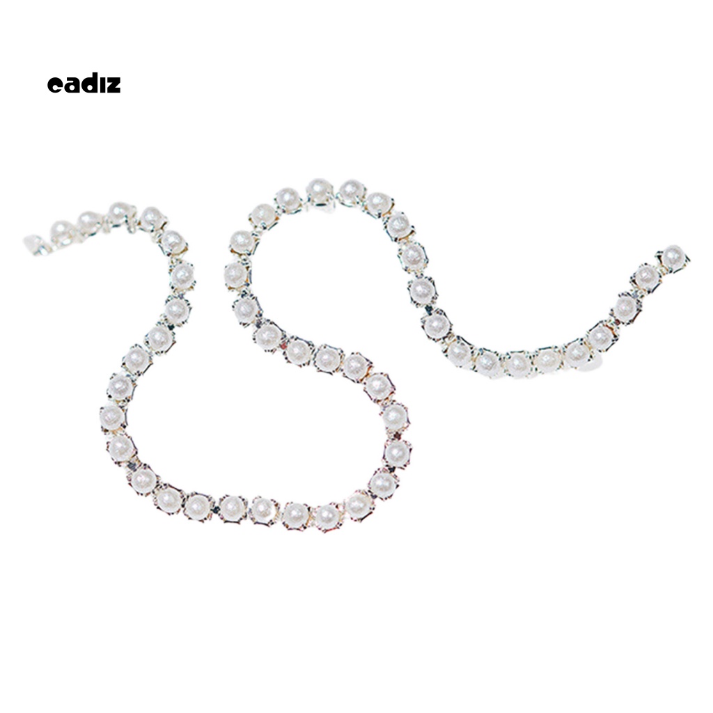 Set 6 Phụ Kiện Chuỗi Ngọc Trai / Kim Loại Trang Trí Móng Tay Nghệ Thuật DIY