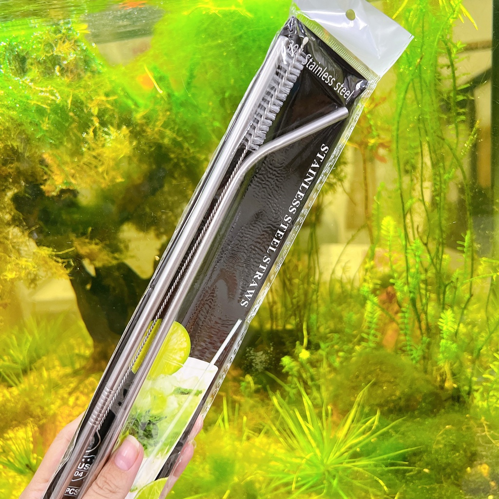 Bộ ống hút kim loại INOX 3 món KNY