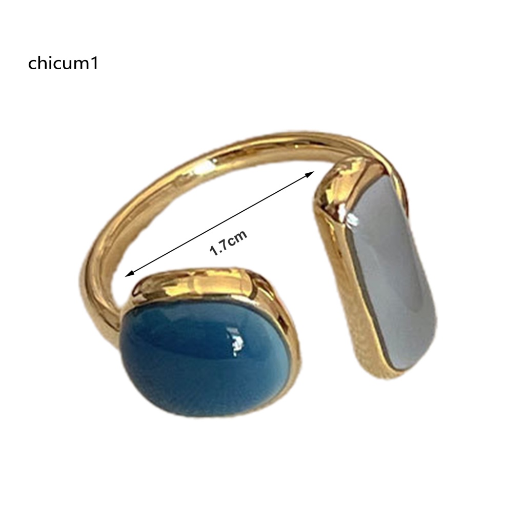 Nhẫn Đeo Ngón Tay CC Kiểu Hình Học Phong Cách Nhật Bản Tinh Tế Có Thể Điều Chỉnh