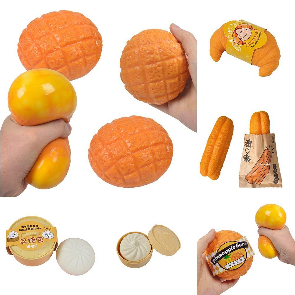 LANFY Đồ Chơi Bóp Hình Bánh Bao Hơi Nước TPR Cảm Biến Sâu Vui Nhộn