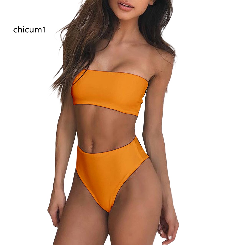 Set Đồ Bơi Áo Ống Màu Sắc Thời Trang Gợi Cảm Cho Nữ