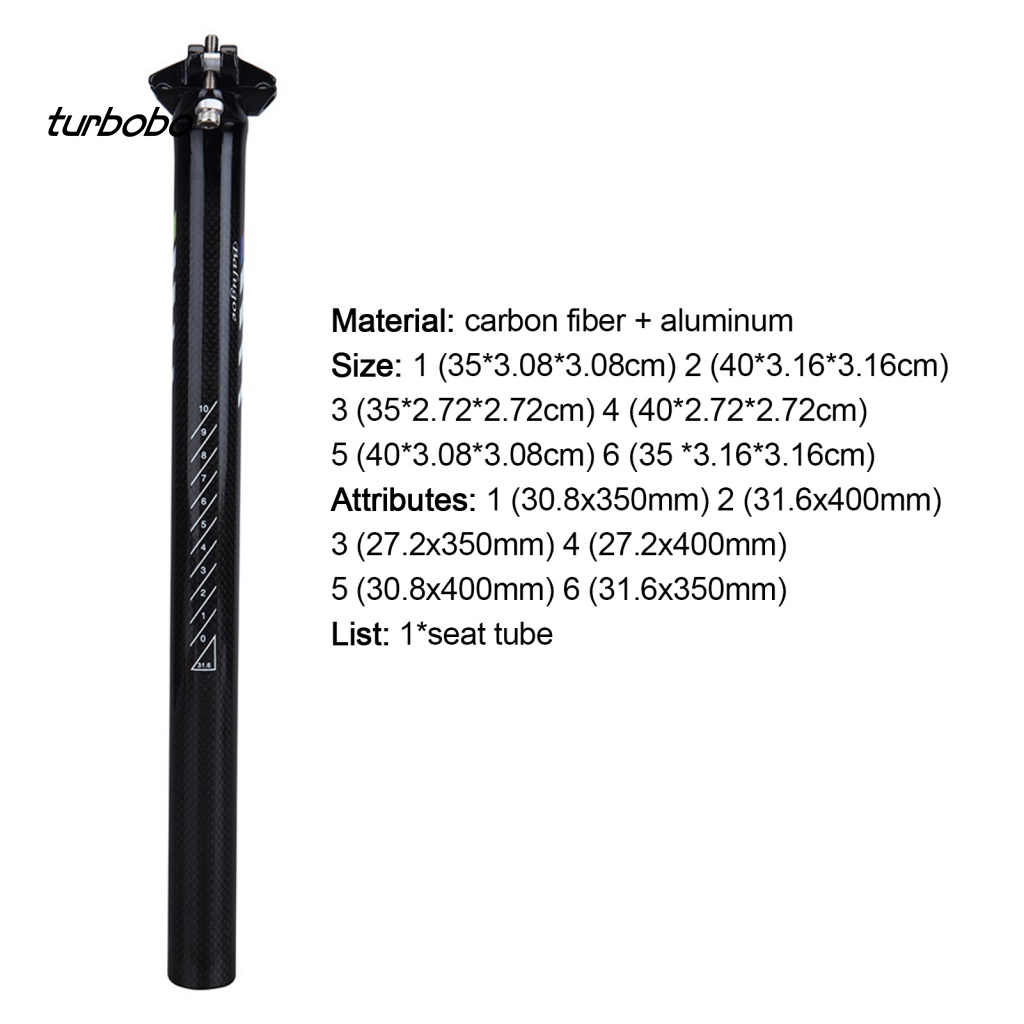 Turbobo Ống Yên Xe Đạp Thẳng Bằng Sợi Carbon Chắc Chắn Nhiều Thông Số