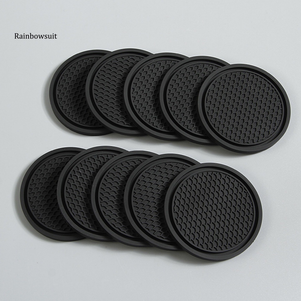 Bộ 2 Miếng Lót Ly Mềm Mại Chống Trượt Họa Tiết Tổ Ong Tiện Dụng Cho Xe Hơi