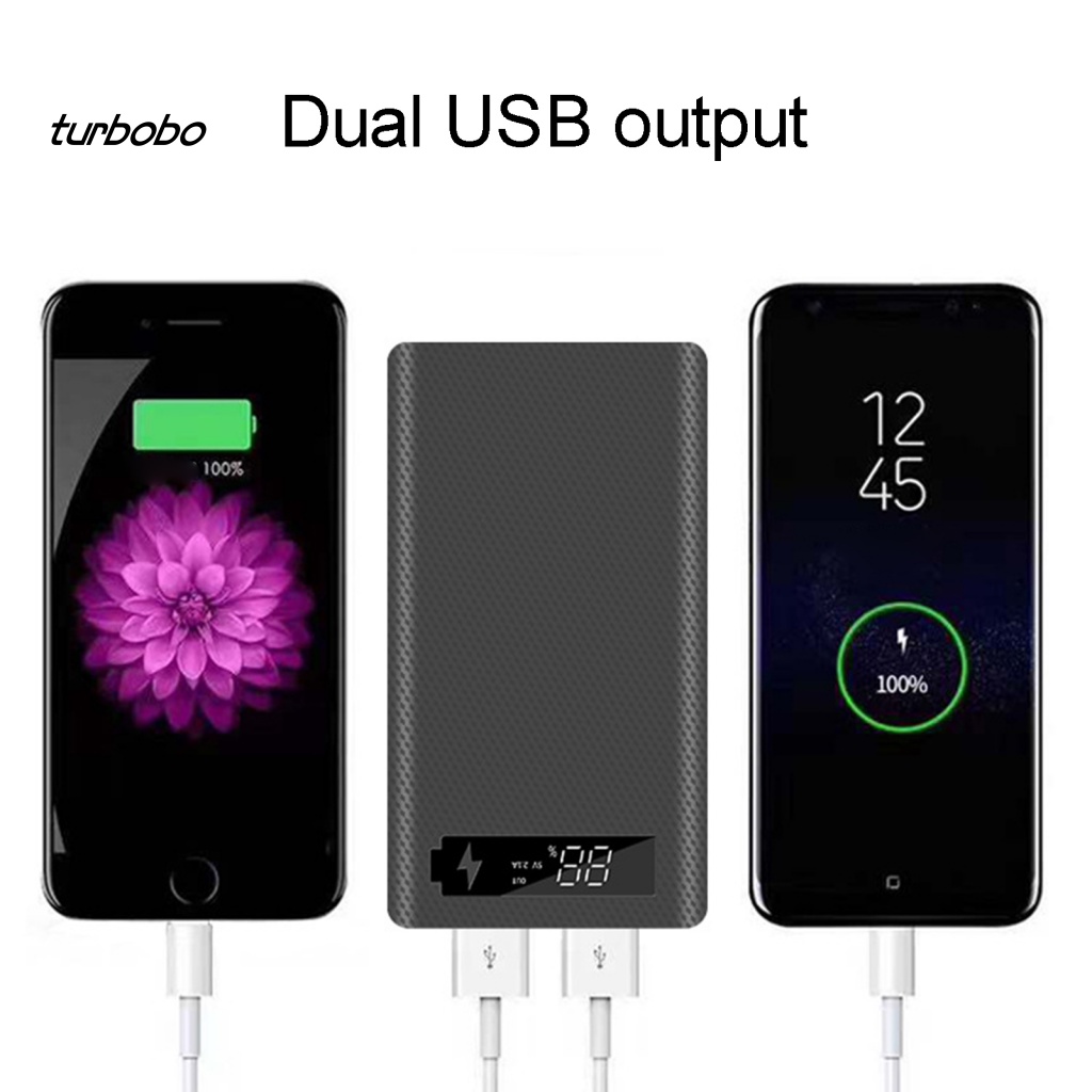 Pin Sạc Dự Phòng Tự Lắp Ráp M6 Micro USB Type-C 18650 Có Đèn LED Màn Hình LCD Tiện Dụng