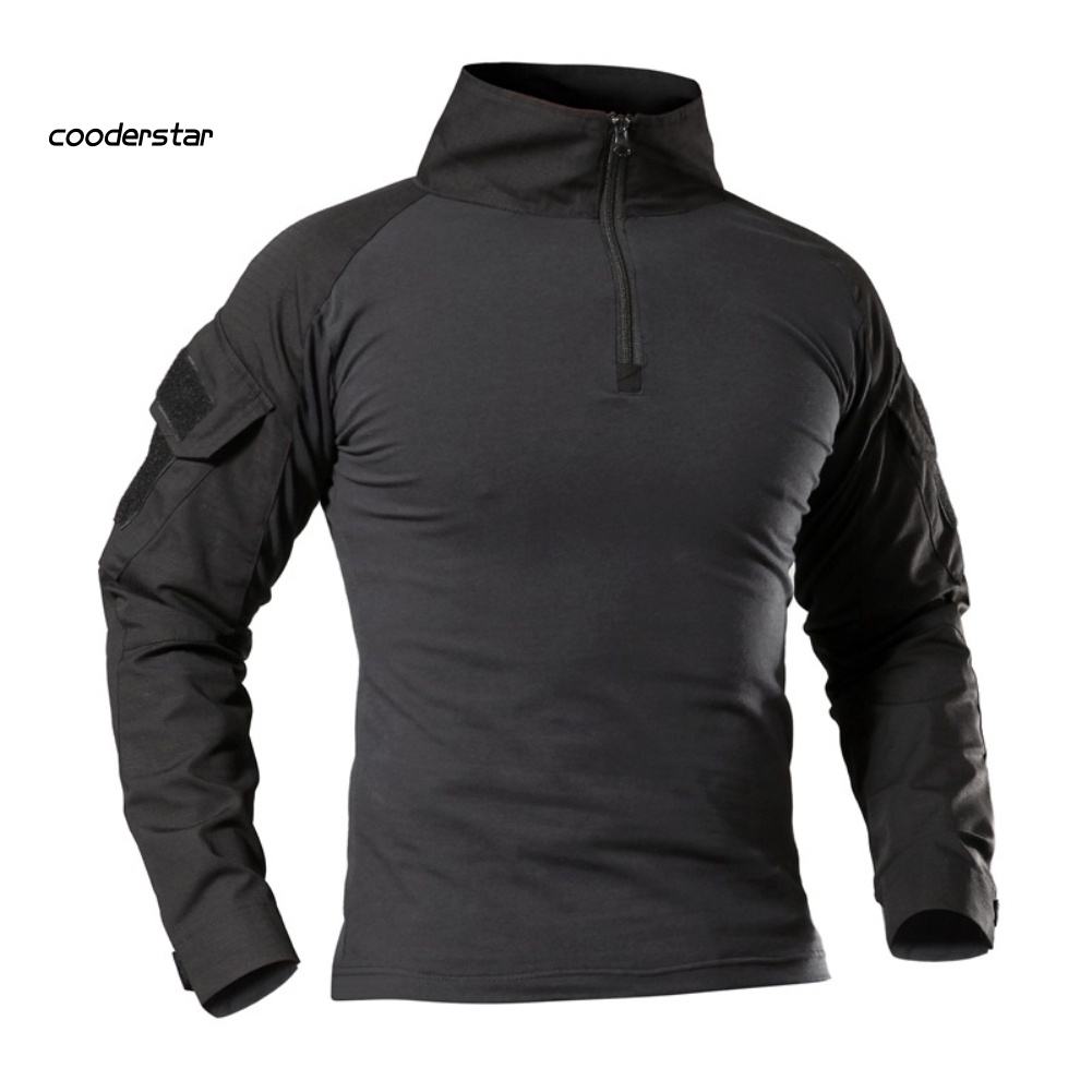 Áo Sơ Mi Tay Dài Họa Tiết Rằn Ri Phối Khóa Kéo Thời Trang Cho Nam