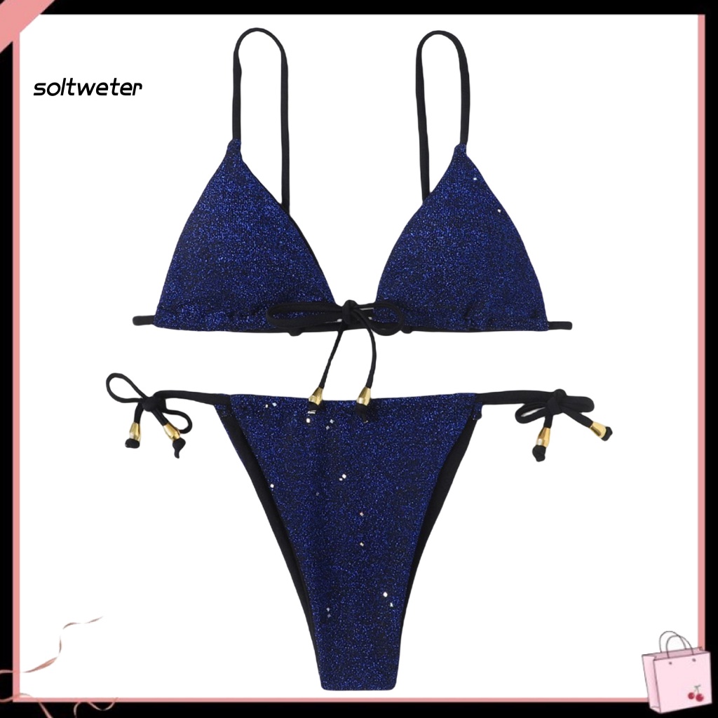 Bộ Bikini 2 Mảnh Màu Sắc Thời Trang Gợi Cảm Cho Nữ