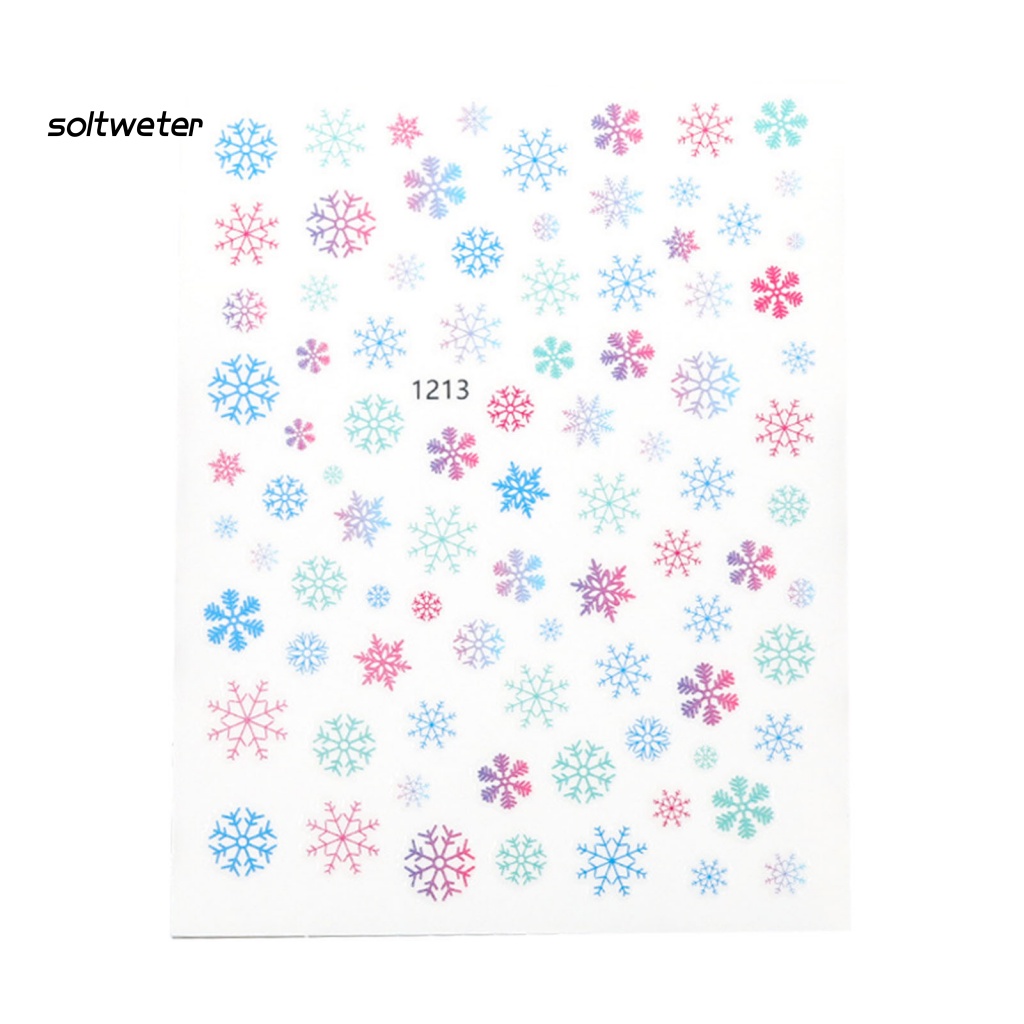 Miếng Dán Trang Trí Móng Tay 3D Siêu Mỏng In Họa Tiết Giáng Sinh Dễ Thương Dành Cho Nữ