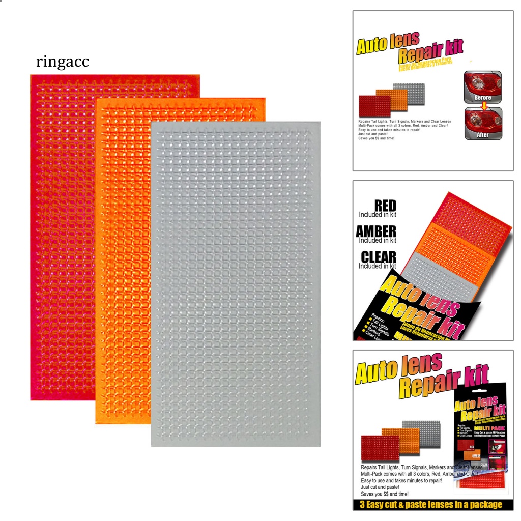 Rga Set 3 Miếng Dán Đèn Đuôi Xe Bằng PVC Mềm Tự Dính Tiện Lợi