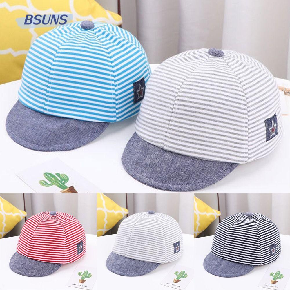 BSUNS Mũ Lưỡi Trai Họa Tiết Ngôi Sao Hoạt Hình Kẻ Sọc Dành Cho Bé Trai Gái