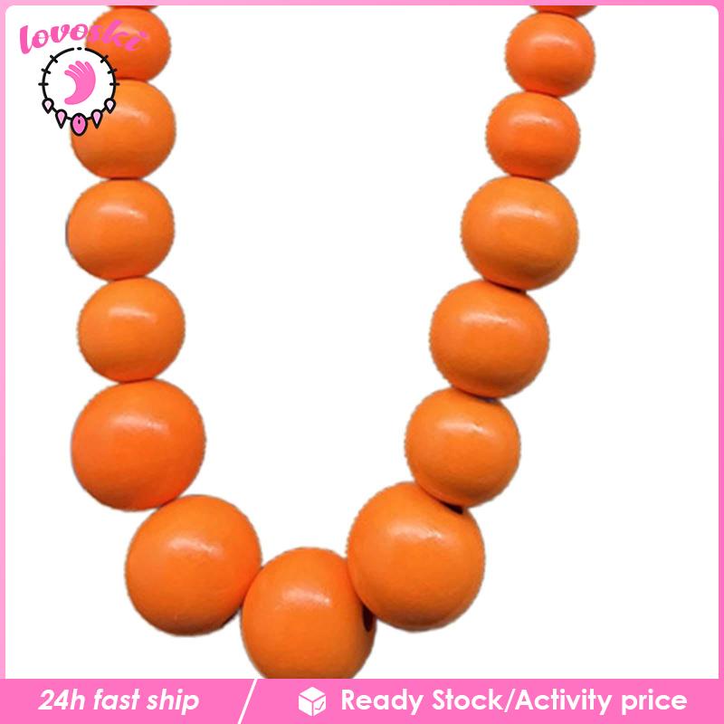Vòng Cổ Choker Xỏ Hạt Gỗ Thủ Công Bền Bỉ Dành Cho Nữ Mặc Hàng Ngày Và Lễ Hội