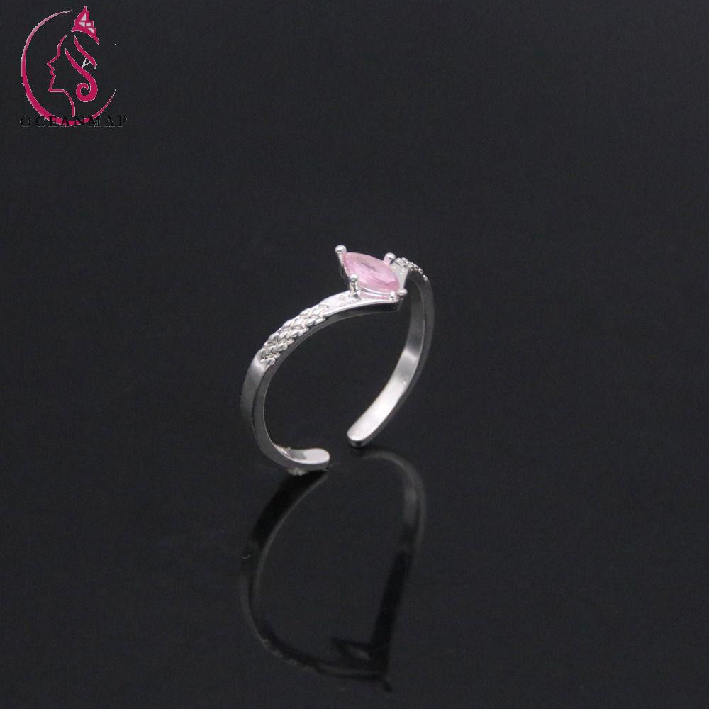 OCEANMAP Nhẫn Hở Bằng Hợp Kim Đính Đá Hình Ngôi Sao Thời Trang Có Thể Điều Chỉnh