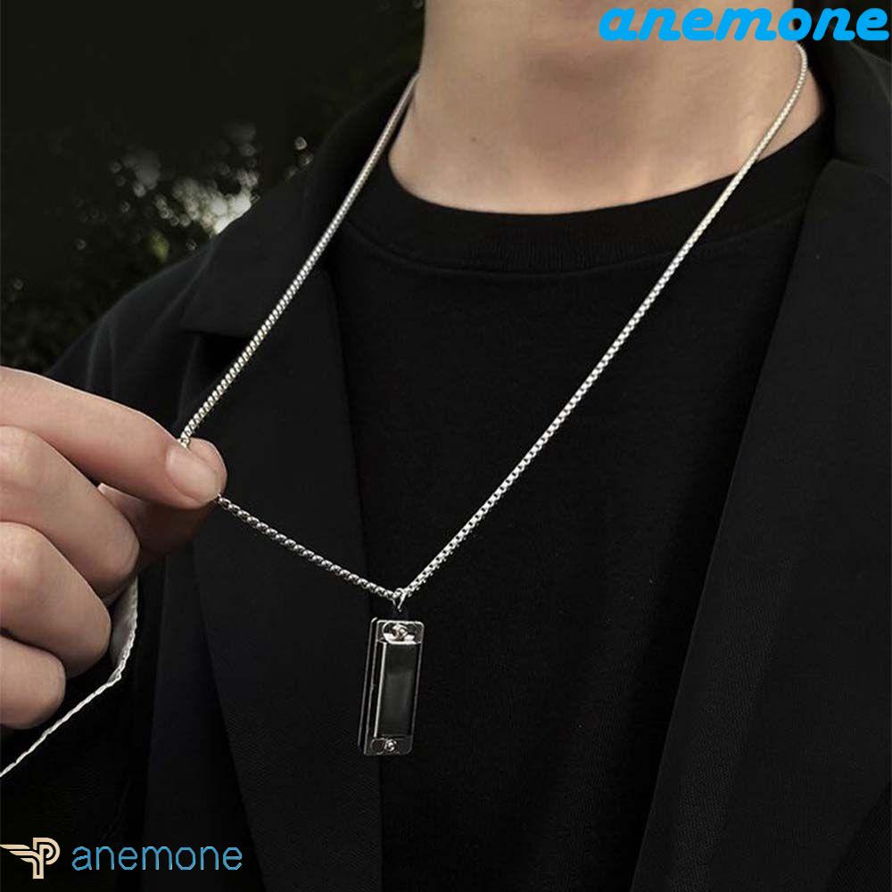 ANEMONE Vòng cổ Kèn Harmonica Mini 4 Lỗ 8 Tông Phong Cách Hàn Quốc Cho Cặp Đôi