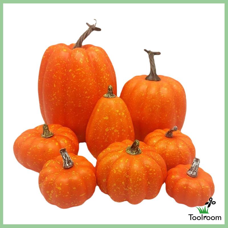 Set 8 Bí Ngô Nhân Tạo Nhiều Kiểu Dáng Khác Nhau Trang Trí Tiệc