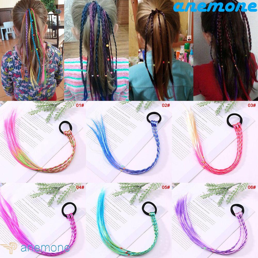 ANEMONE Dây Buộc Tóc Đuôi Ngựa Co Giãn Màu Gradient Dễ Thương Cho Bạn Gái