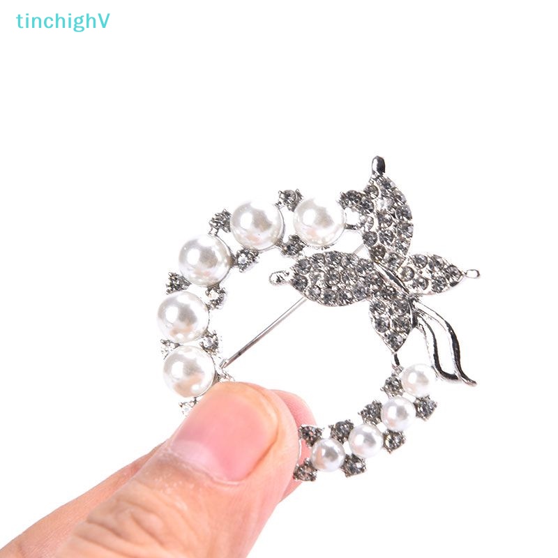 [TinchighV] Ghim Cài Áo Hình Tròn Đính Ngọc Trai Và Kim Cương Giả Phong Cách Baroque Thanh Lịch [Mới]