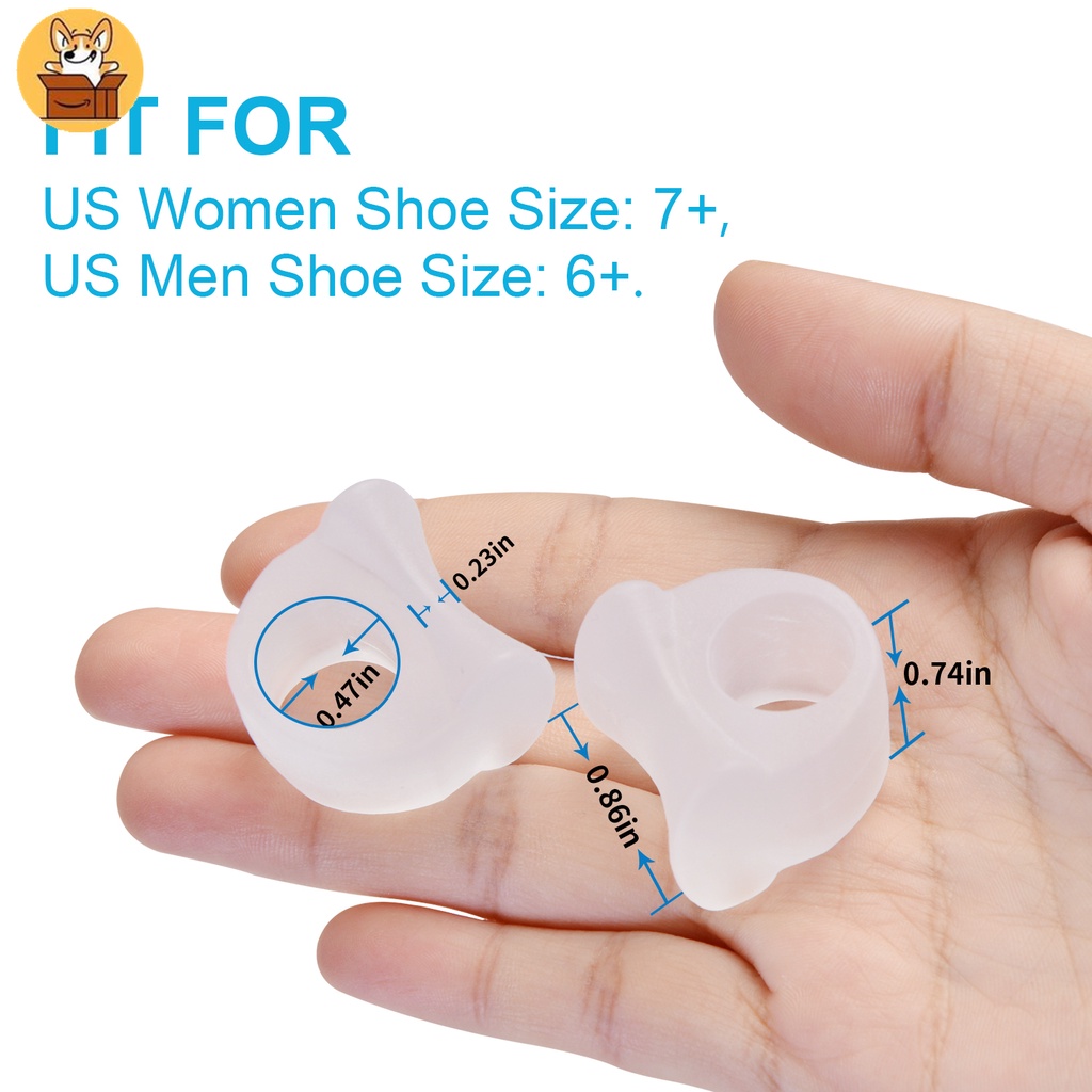 Set 2 Đệm Silicone Màu Trắng Size S Chỉnh Hình Ngón Chân Cái Chăm Sóc Sức Khỏe