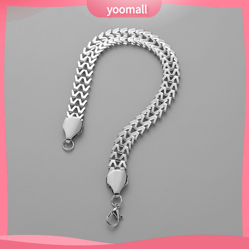 [YM] Vòng Đeo Tay Dạng Kẹp Tôm Hùm Bằng Thép Không Gỉ Bề Mặt Nhẵn Hình Rắn Đơn Giản Cá Tính Chống Rỉ Sét Trang