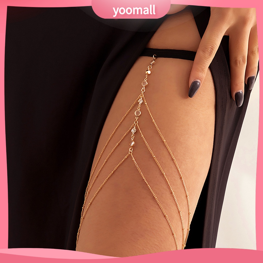 Dây Đeo Chân Co Giãn Nhiều Lớp Đính Đá Thời Trang