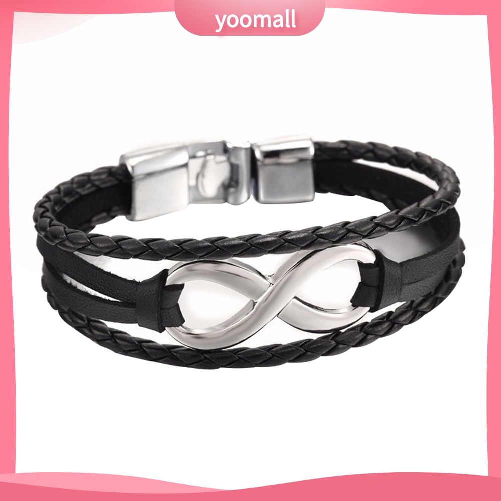 Vòng Tay Dây Da Bện Thời Trang Cho Nữ