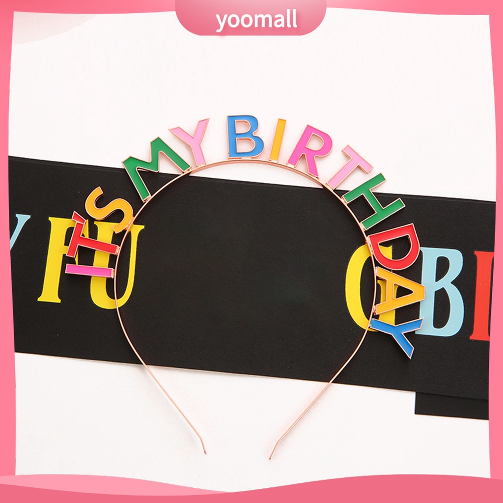 [YM] Cài Tóc Hình Vương Miện Bắt Mắt Bằng Hợp Kim Tinh Tế Chống Rỉ Sét Thiết Kế Chữ Happy Birthday Cho Nữ