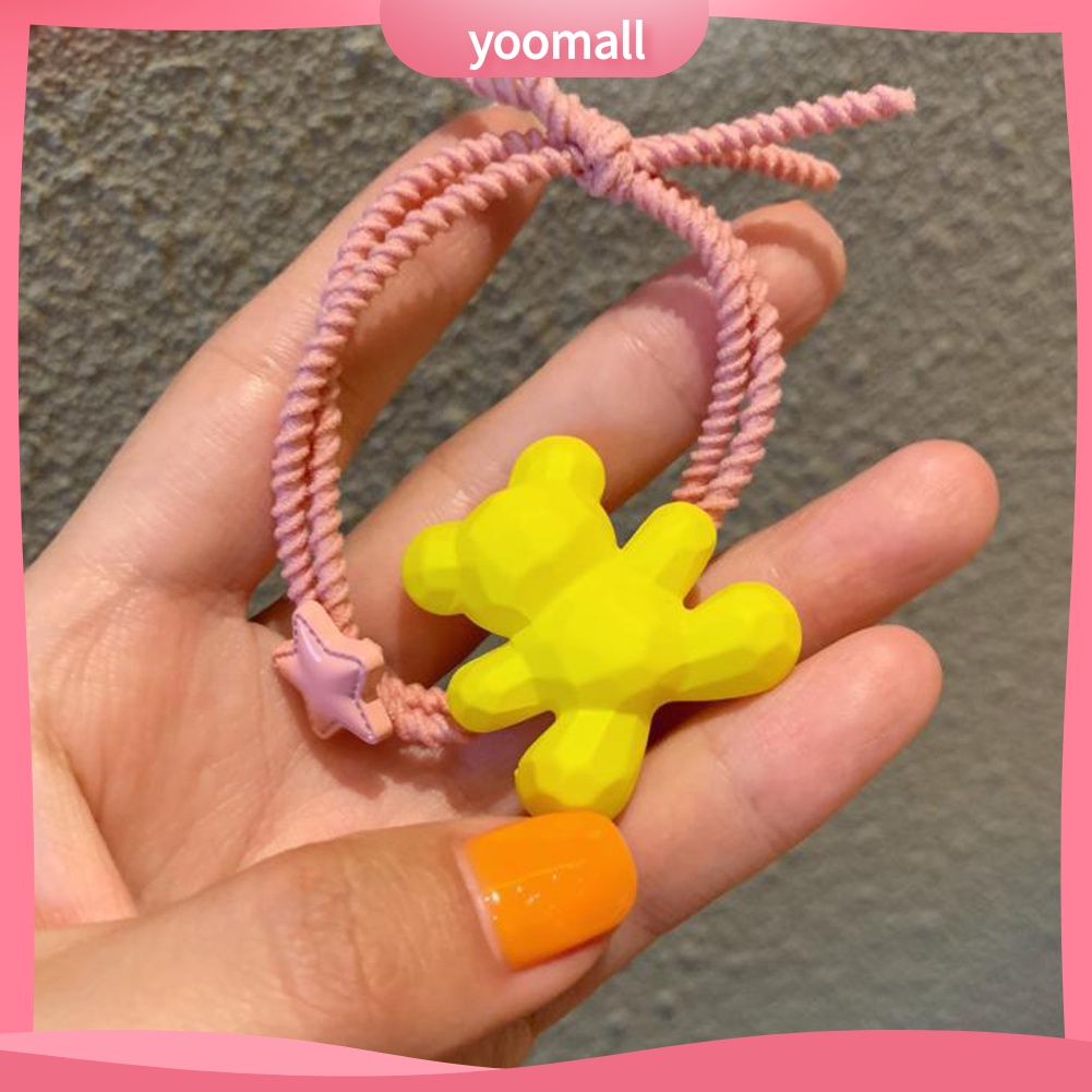 Dây Cột Tóc Co Giãn Hình Gấu Màu Kẹo Thời Trang Cho Nữ