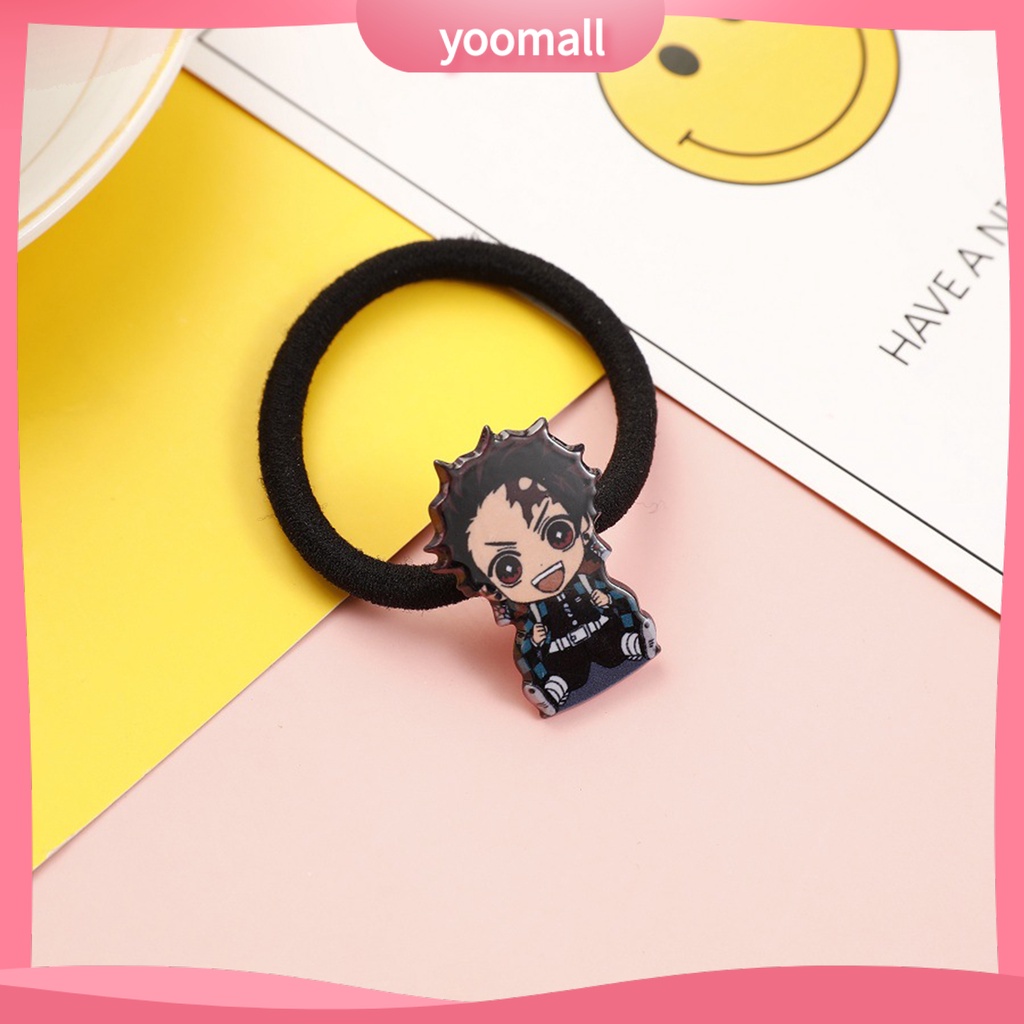 Dây Cột Tóc Vải Cotton In Hình Anime Demon Slayer Dễ Giặt Thời Trang Cho Nữ
