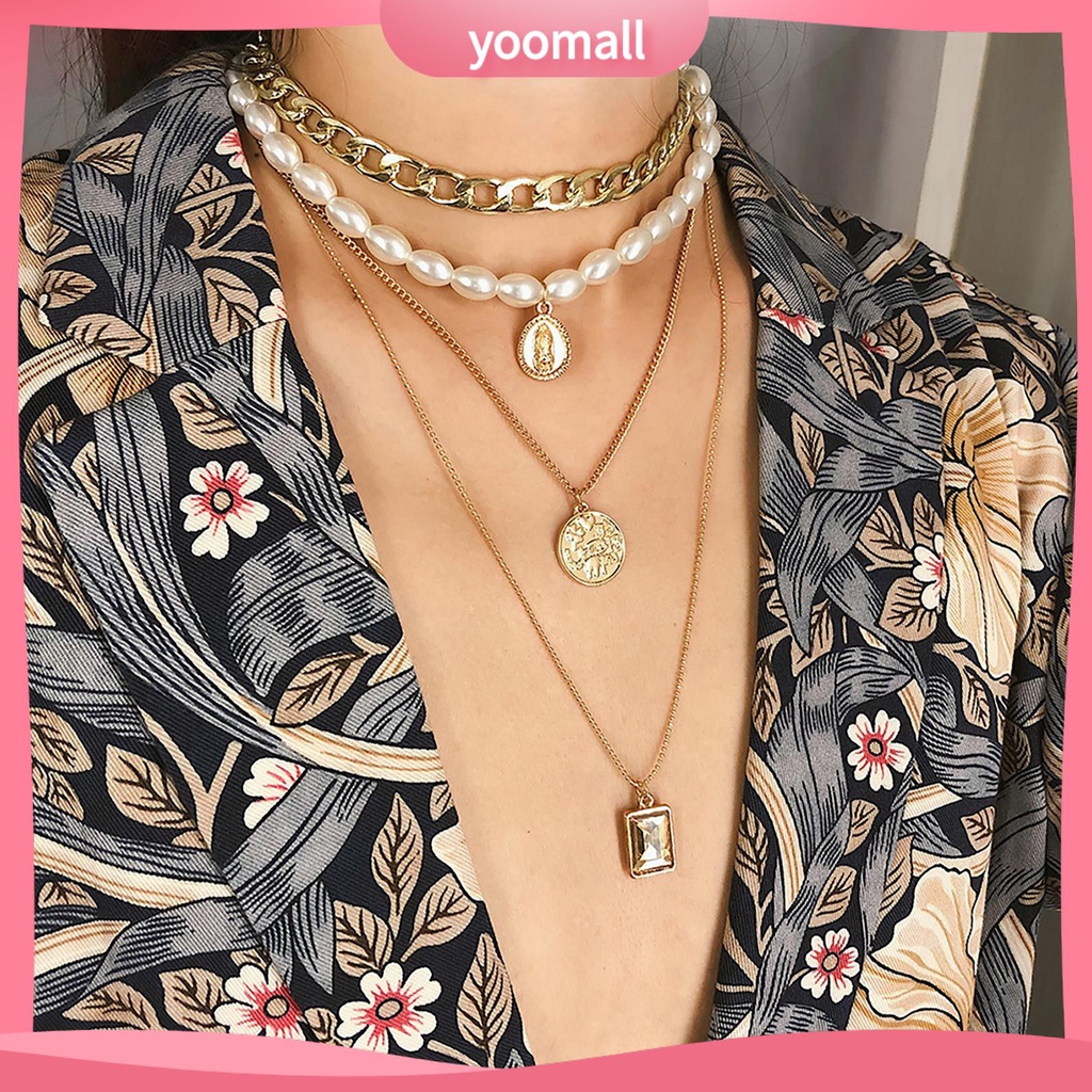 Vòng cổ Nhiều Lớp Bắt Mắt Phong Cách Vintage