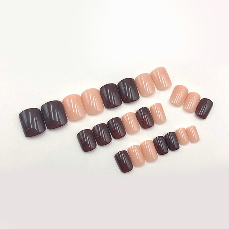 Bộ 24 Móng Tay Giả Ngắn Màu Trắng Đỏ In Họa Tiết Da Báo Đơn Giản Có Thể Tái Sử Dụng Cho Nữ