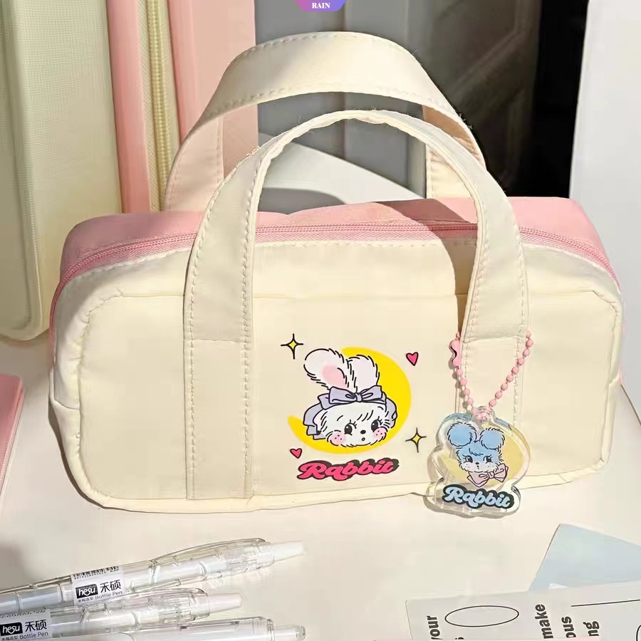 Túi Đựng Bút In Họa Tiết Thỏ Dễ Thương Sức Chứa Lớn Có Dây Kéo Cho Nữ