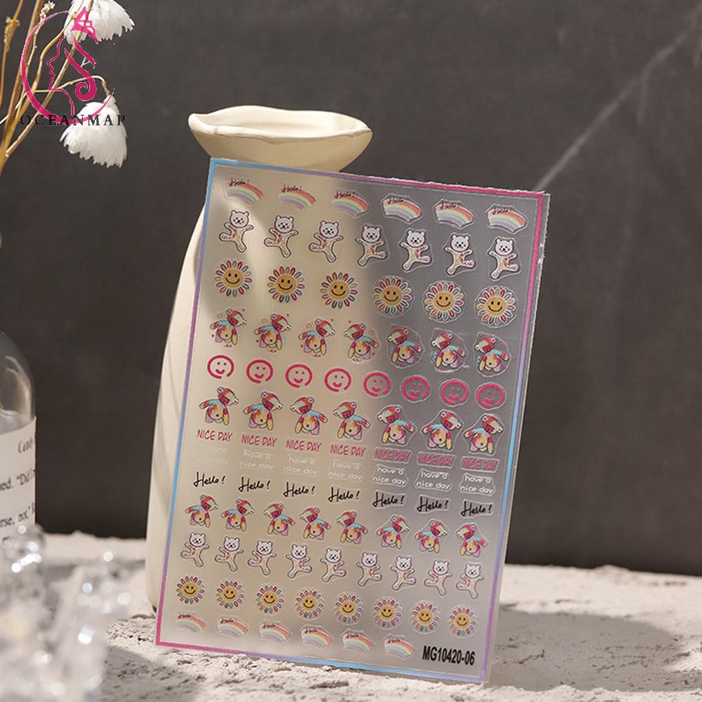 OCEANMAP Miếng Dán Trang Trí Móng Tay Hình Ngôi Sao Dễ Thương DIY