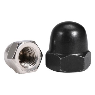 Gb923 nắp mạ niken đai ốc mũ đen đai ốc đầu bóng trang trí đai ốc m3-m12