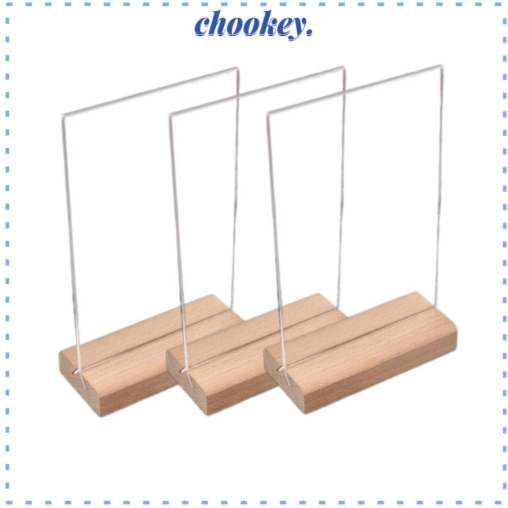 CHOOKEY Set 3 Giá Đỡ Poster Bằng Acrylic Trong Suốt Cho Siêu Thị